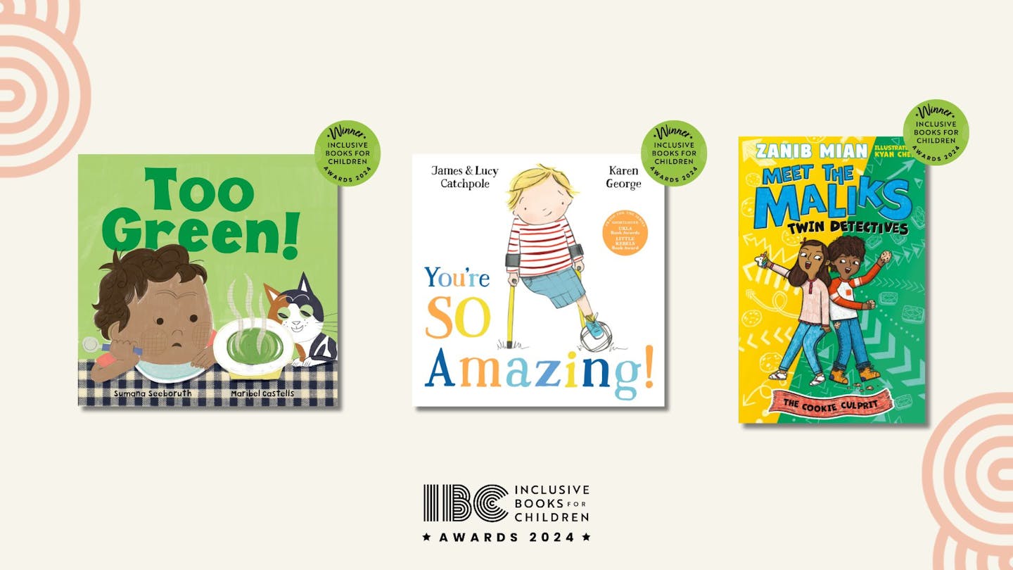 An image of the IBC Awards 2024 three winning children's books in a row. 